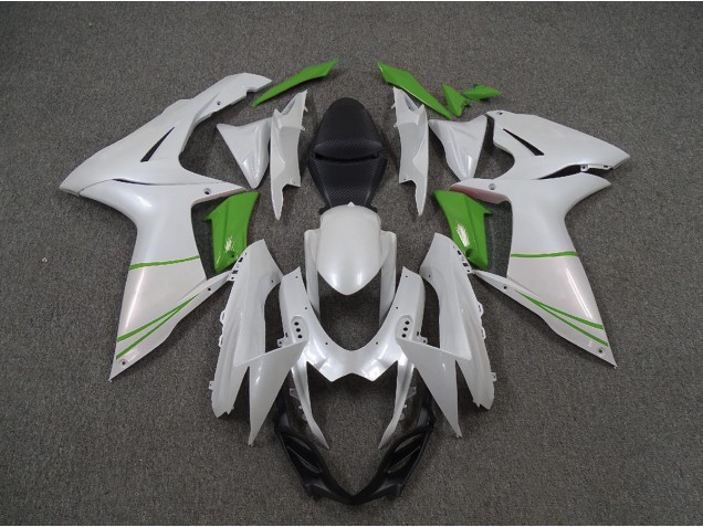Bianco Perla & Verde 11-24 Suzuki GSXR 600-750 Carene Moto Bianco Perla & Verde 11-24 Suzuki GSXR 600-750 Carene Moto