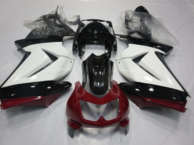 Bianco Rosso & Nero 08-12 Kawasaki Ninja 250 Carene Moto Bianco Rosso & Nero 08-12 Kawasaki Ninja 250 Carene Moto