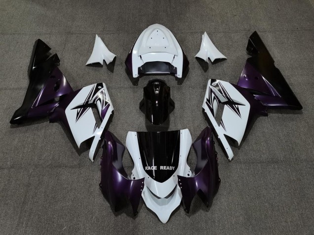 Bianco Viola & Nero 04-05 Kawasaki ZX10R Carene Moto Bianco Viola & Nero 04-05 Kawasaki ZX10R Carene Moto