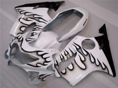 Blanc Et Noir Flamme 99-00 Honda CBR600 F4 Carene Moto