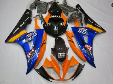Blu Arancione 06-07 Yamaha R6 Carene Moto