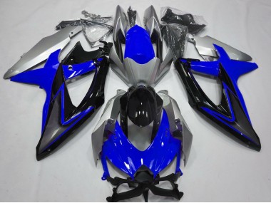 Blu & Argento 08-10 Suzuki GSXR 600-750 Carene Moto