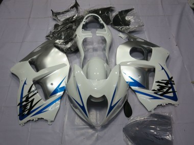 Blu Bianco & Argento 97-07 Suzuki GSXR 1300 Carene Moto