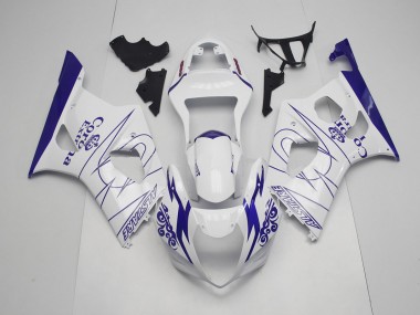 Blu & Bianco Corona 03-04 Suzuki GSXR 1000 Carene Moto