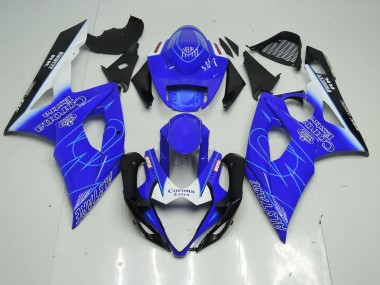 Blu & Bianco Corona 05-06 Suzuki GSXR 1000 Carene Moto