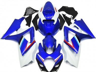 Blu & Bianco Lucido 07-08 Suzuki GSXR 1000 Carene Moto