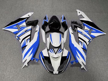Blu Bianco & Nero Zag 09-12 Kawasaki ZX6R Carene Moto