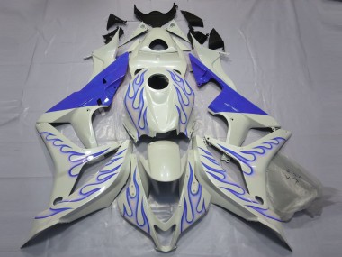 Blu Fiamma Su Bianco 07-08 Honda CBR600RR Carene Moto