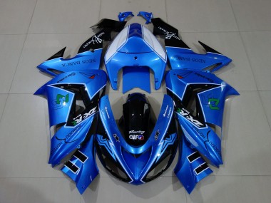 Blu Liquido & Loghi 06-07 Kawasaki ZX10R Carene Moto