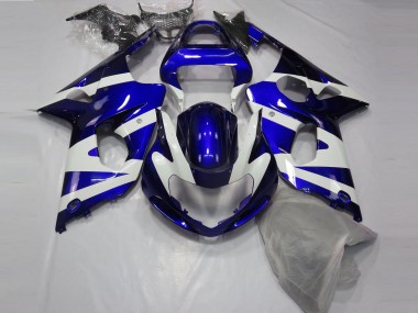Blu Lucido & Bianco 00-02 Suzuki GSXR 1000 Carene Moto