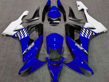Blu Lucido & Bianco 08-10 Kawasaki ZX10R Carene Moto