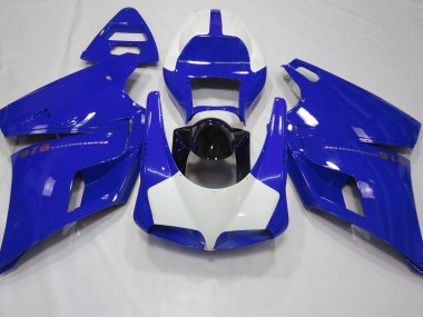 Blu Lucido & Bianco 93-05 Ducati 996 748 916 998 Carene Moto