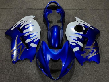 Blu Lucido & Bianco 97-07 Suzuki GSXR 1300 Carene Moto