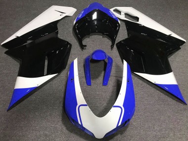 Blu Lucido Bianco & Nero 07-14 Ducati 848 1098 1198 Carene Moto