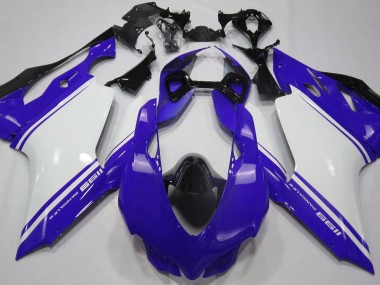 Blu Lucido Bianco & Nero 11-14 Ducati 1199 Carene Moto