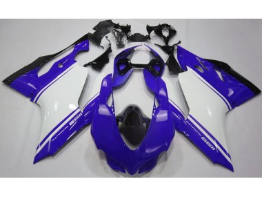 Blu Lucido Bianco & Nero 11-14 Ducati 1199 Carene Moto