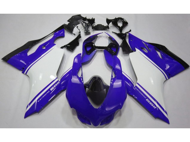 Blu Lucido Bianco & Nero 11-14 Ducati 1199 Carene Moto Blu Lucido Bianco & Nero 11-14 Ducati 1199 Carene Moto