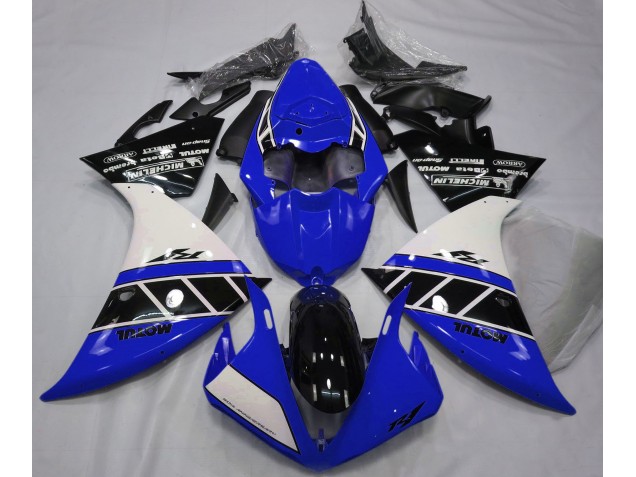 Blu Lucido Bianco & Nero 12-14 Yamaha R1 Carene Moto Blu Lucido Bianco & Nero 12-14 Yamaha R1 Carene Moto