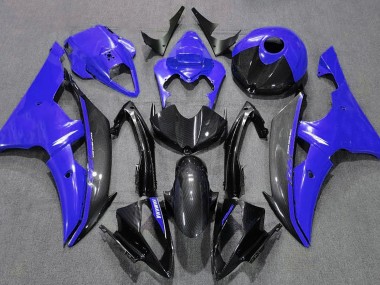 Blu Lucido & Fibra Di Carbonio 08-16 Yamaha R6 Carene Moto