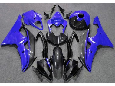 Blu Lucido & Fibra Di Carbonio 08-16 Yamaha R6 Carene Moto