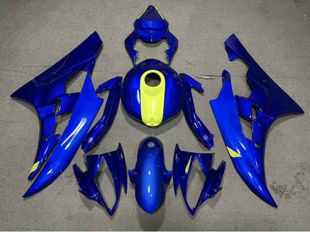 Blu Lucido & Giallo Ad Alta Visibilità 06-07 Yamaha R6 Carene Moto Blu Lucido & Giallo Ad Alta Visibilità 06-07 Yamaha R6 Carene Moto