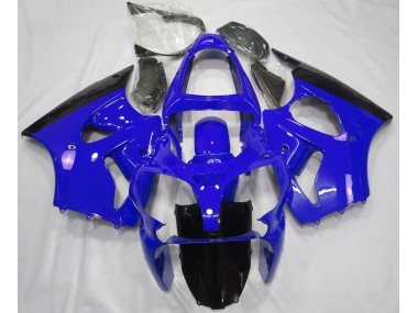 Blu Lucido & Nero 00-02 Kawasaki ZX6R Carene Moto