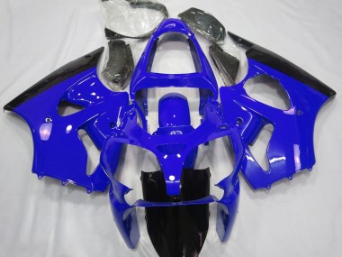 Blu Lucido & Nero 00-02 Kawasaki ZX6R Carene Moto