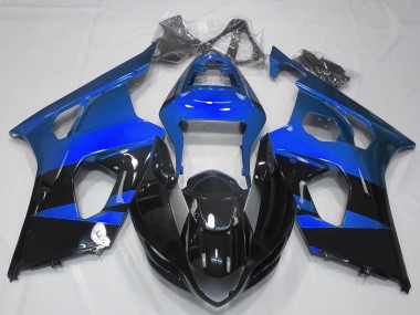 Blu Lucido & Nero 03-04 Suzuki GSXR 1000 Carene Moto