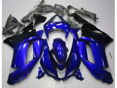 Blu Lucido & Nero 07-08 Kawasaki ZX6R Carene Moto