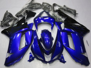 Blu Lucido & Nero 07-08 Kawasaki ZX6R Carene Moto