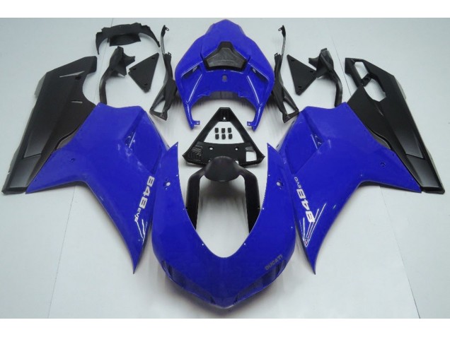 Blu Lucido & Nero 07-14 Ducati 848 1098 1198 Carene Moto Blu Lucido & Nero 07-14 Ducati 848 1098 1198 Carene Moto