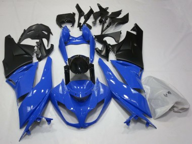 Blu Lucido & Nero 09-12 Kawasaki ZX6R Carene Moto