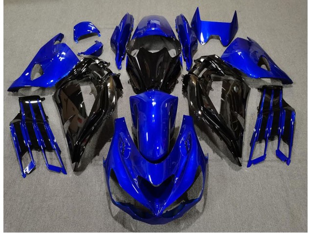 Blu Lucido & Nero 12-21 Kawasaki ZX14R Carene Moto Blu Lucido & Nero 12-21 Kawasaki ZX14R Carene Moto