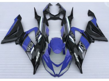 Blu Lucido & Nero 13-18 Kawasaki ZX6R Carene Moto