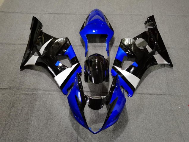 Blu Lucido Nero & Argento 03-04 Suzuki GSXR 1000 Carene Moto