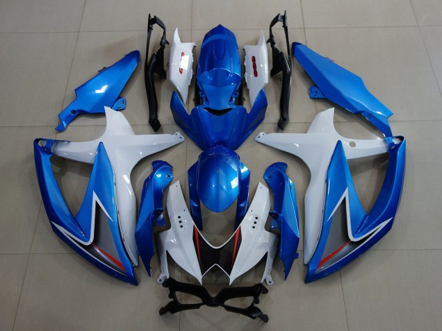 Blu Metallizzato & Bianco 08-10 Suzuki GSXR 600-750 Carene Moto Blu Metallizzato & Bianco 08-10 Suzuki GSXR 600-750 Carene Moto