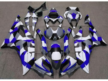 Blu Mimetico Tinta Unita 08-16 Yamaha R6 Carene Moto