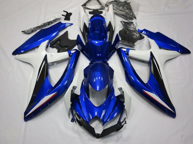 Blu Nero & Bianco 08-10 Suzuki GSXR 600-750 Carene Moto Blu Nero & Bianco 08-10 Suzuki GSXR 600-750 Carene Moto