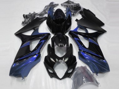 Blu & Nero Lucido 07-08 Suzuki GSXR 1000 Carene Moto