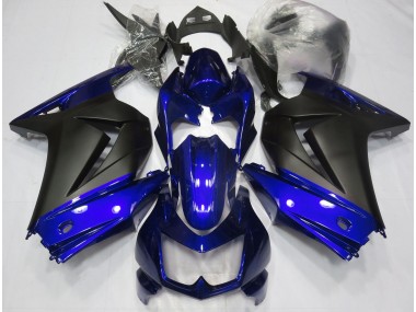 Blu & Nero Opaco 08-12 Kawasaki Ninja 250 Carene Moto