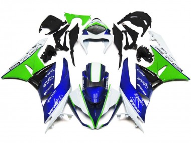 Blu Profondo Verde & Bianco 09-12 Kawasaki ZX6R Carene Moto