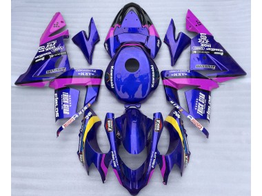 Blu & Rosa Trickstar 04-05 Kawasaki ZX10R Carene Moto