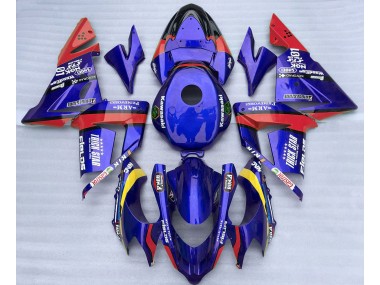 Blu & Rosso Trickstar 04-05 Kawasaki ZX10R Carene Moto