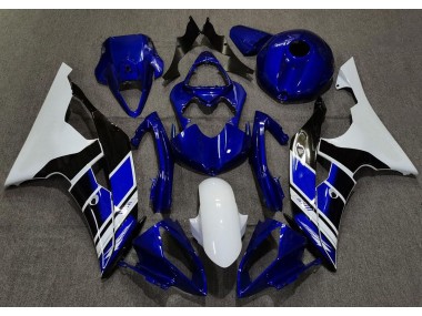 Blu Scuro & Bianco Personalizzato 08-16 Yamaha R6 Carene Moto