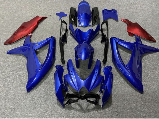 Blu Scuro & Rosso 08-10 Suzuki GSXR 600-750 Carene Moto Blu Scuro & Rosso 08-10 Suzuki GSXR 600-750 Carene Moto