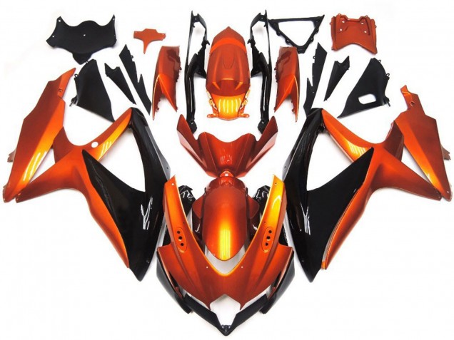 Bronzo Arancione & Nero 08-10 Suzuki GSXR 600-750 Carene Moto Bronzo Arancione & Nero 08-10 Suzuki GSXR 600-750 Carene Moto