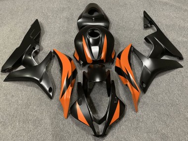 Design Nero Opaco & Arancione 07-08 Honda CBR600RR Carene Moto