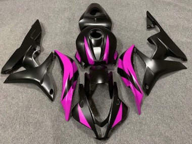 Design Nero Opaco & Rosa 07-08 Honda CBR600RR Carene Moto
