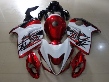 Design Rosso & Bianco Lucido 08-20 Suzuki GSXR 1300 Carene Moto
