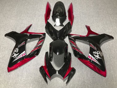 Design Rosso Lucido & Nero 06-07 Suzuki GSXR 600-750 Carene Moto